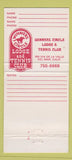Matchbook Cover - Winners Circle Lodge Tennis Club Del Mar CA 30 Strike
