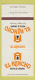 Matchbook Cover - El Rancho Hotel Casino Las Vegas NV 30 Strike