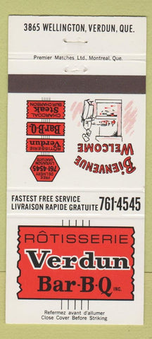 Matchbook Cover - Rotisserie Verdun BBQ QC 30 Strike