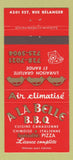 Matchbook Cover - Ala Belle BBQ Pizza Belanger QC 30 Strike