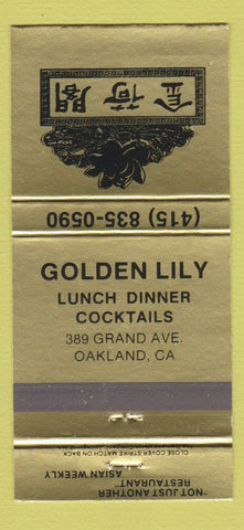 Matchbook Cover - Golden Lily Restaurant Oakland CA 30 Strike
