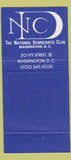 Matchbook Cover - National Democratic Club Washington DC WEAR 30 Strike