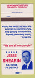 Matchbook Cover - Jesse Shearin NC North Carolina 30 Strike