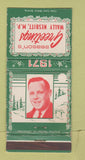 Matchbook Cover - Wally Nesbitt 1971 Canada WORN 30 Strike
