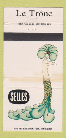 Matchbook Cover - Selles Le Trone St Jean QC girlie WEAR 30 Strike
