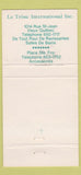 Matchbook Cover - Selles Le Trone St Jean QC girlie WEAR 30 Strike