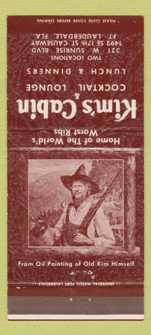 Matchbook Cover - Kim's Cabin Fort Lauderdale FL 30 Strike