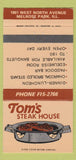 Matchbook Cover - Tom's Steak House Melrose Park IL 30 Strike