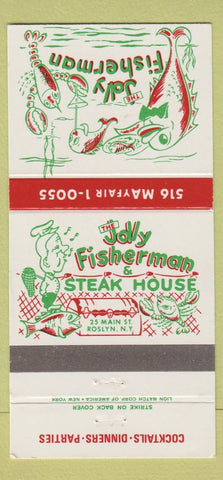 Matchbook Cover - Jolly Fisherman Roslyn NY 30 Strike
