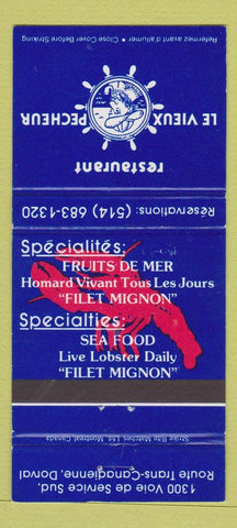 Matchbook Cover - Restaurant Le Vieux Pecheur Dorval QC 30 Strike