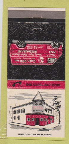 Matchbook Cover - Cafe 200 Restaurant Van pizza Newport RI 30 Strike