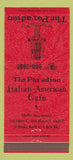 Matchbook Cover - Paradiso Italian Cafe Detroit MI 30 Strike