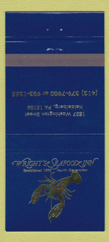 Matchbook Cover - Wright's Seafood Inn Heidelberg PA 30 Strike