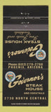 Matchbook Cover - Govenor's Steak House Phoenix AZ WEAR 30 Strike