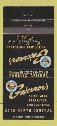 Matchbook Cover - Govenor's Steak House Phoenix AZ WEAR 30 Strike