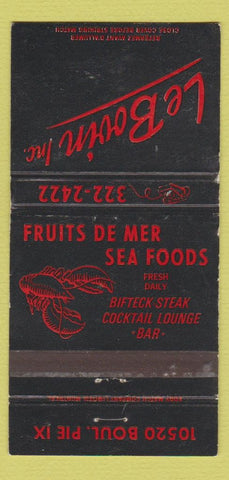 Matchbook Cover - Le Bovin Montreal QC WEAR 30 Strike