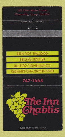 Matchbook Cover - Inn Chablis Plainville CT 30 Strike