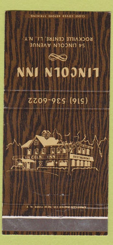 Matchbook Cover - Lincoln Inn Rockville Centre LI NY 30 Strike