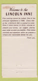 Matchbook Cover - Lincoln Inn Rockville Centre LI NY 30 Strike