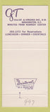 Matchbook Cover - Golden Table Restaurant Washington DC 30 Strike