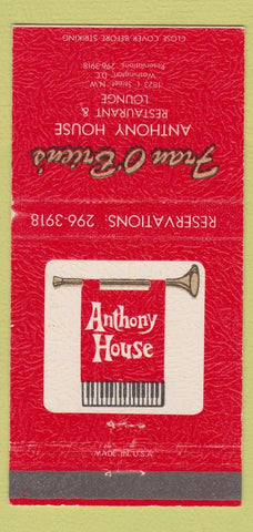 Matchbook Cover - Fran O Brien's Anthony House Washington DC 30 Strike