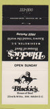 Matchbook Cover - Blackie's House of Beef Washington DC 30 Strike