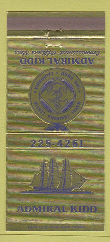 Matchbook Cover - Admiral Kidd Officers Mess Navy San Diego CA 30 Strike