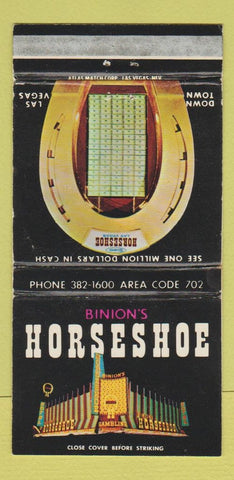 Matchbook Cover - Binion's Horeshoe Casino Las Vegas NV WEAR 30 Strike