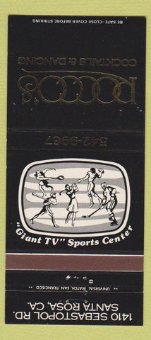 Matchbook Cover - Rocco's Restaurant Santa Rosa CA baseball 30 Strike