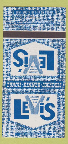 Matchbook Cover - Levis Restaurant Denver Colorado 30 Strike