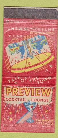 Matchbook Cover - Preview Cocktail Lounge Chicago IL girlie WORN 30 Stick