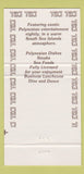 Matchbook Cover - Tiki Tiki Calgary Edmonton AB 30 Strike