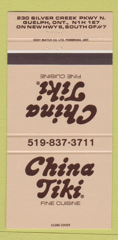 Matchbook Cover - China Tiki Restaurant Guelph ON 30 Strike