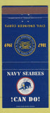 Matchbook Cover - US Navy Seabees 1969 Civil Engineer Corps 30 Strike