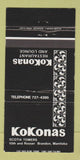 Matchbook Cover - KoKonas Brandon MB 30 Strike