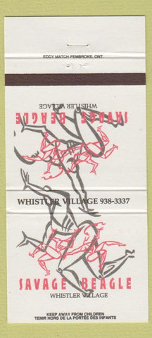Matchbook Cover - Savage Beagle Whistler Village BC 30 Strike
