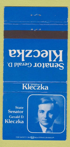 Matchbook Cover - Gerald D Kleczka State Senator WI Wisconsin  30 Strike