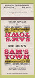 Matchbook Cover - Sam's Town Casino Las Vegas NV 30 Strike