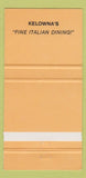 Matchbook Cover - La Bussola Italian Kelowna BC 30 Strike