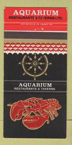 Matchbook Cover - Aquarium lobster Hamilton ON Burlington 30 Strike