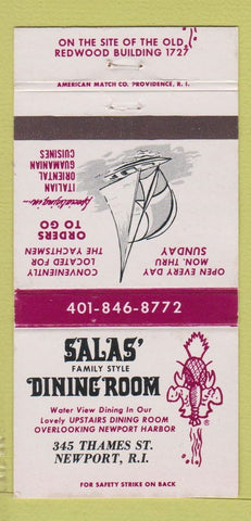 Matchbook Cover - Salas Restaurant Newport RI 30 Strike