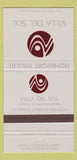 Matchbook Cover - Villa Del Sol Corpus Christi TX 30 Strike
