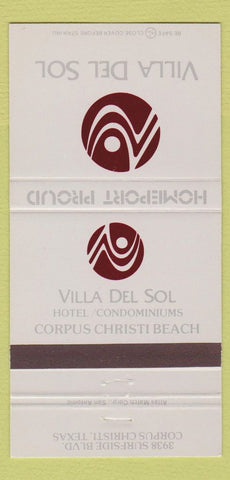 Matchbook Cover - Villa Del Sol Corpus Christi TX 30 Strike