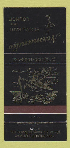 Matchbook Cover - Normandie Restaurant Lounge Gurnee IL 30 Strike