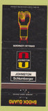 Matchbook Cover - Johnston Schlumberger Shock Guard Drilling 30 Strike