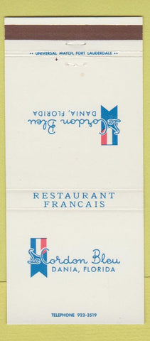 Matchbook Cover - Le Cordon Bleu French Restaurant Dania FL 30 Strike