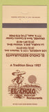 Matchbook Cover - El Cholo Mexican Orange La Habra Los Angeles CA 30 Strike