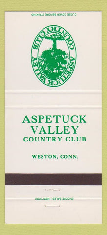 Matchbook Cover - Aspetuck Valley Country Club Weston CT 30 Strike