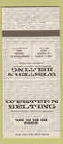 Matchbook Cover - Western Belting Los Angeles Anaheim CA 30 Strike