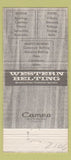 Matchbook Cover - Western Belting Los Angeles Anaheim CA 30 Strike